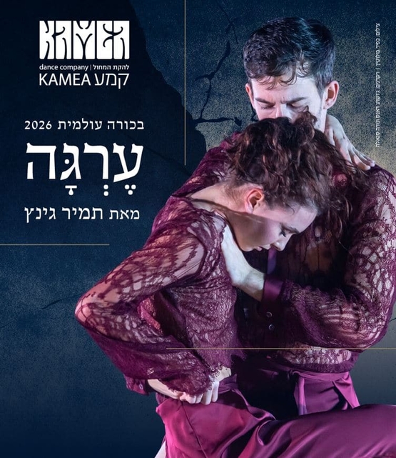 תמונת מופע: זוג הרקדנים בתנועת ריקוד וליד פרטי האירוע